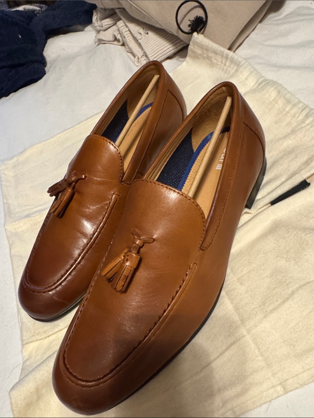Bar III Brown Leather Tassel Loafers